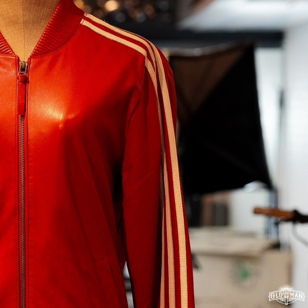 เสื้อหนังแท้ Street boy สีแดง (กรุณาสอบถามไซส์ก่อนสั่งซื้อ)