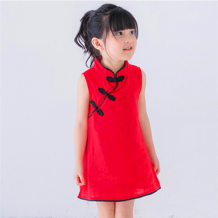 MUISUNGSHOP 🍒 เดรสเด็กผู้หญิงคอจีน มินิเดรส มี 3 สี ให้เลือก