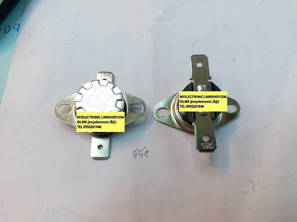 เทอร์โมสตั๊ด55องศาชนิดNC THEMOSTAT 55cรุ่นKSD301ทนกระแส10A250V ราคาตัวละ