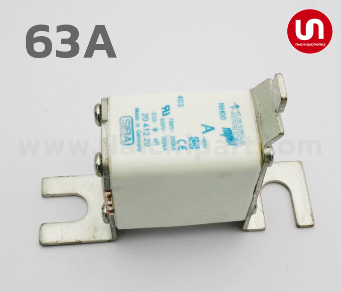 SIBA FUSE , 2041220.63, 63A 690/700V NH00 DIN 80