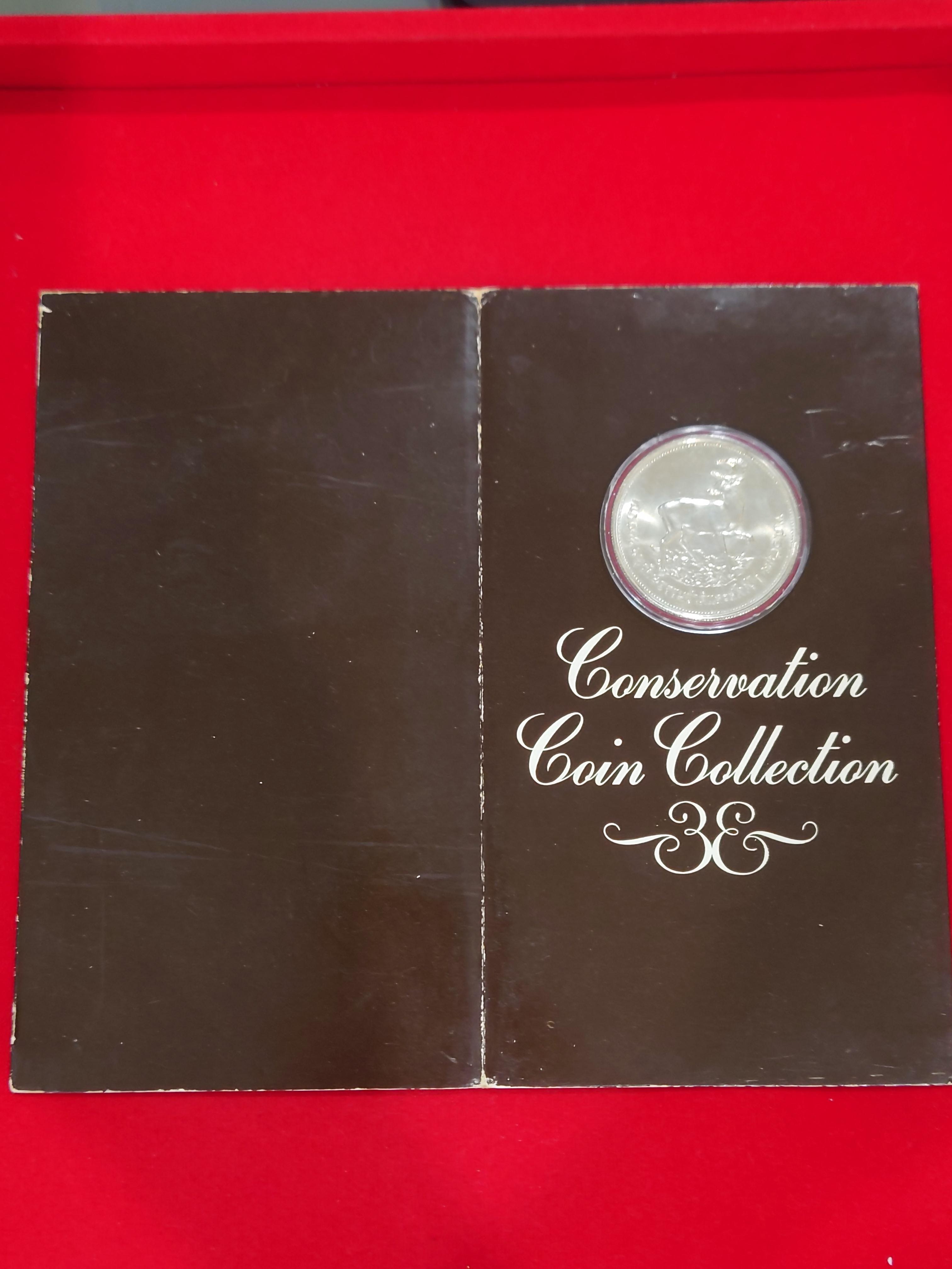 เหรียญเงิน(พร้อมแพคใบเซอร์นอก) เหรียญ 100 บาท อนุรักษ์ธรรมชาติฯ ละมั่ง หายากแพคต่างประเทศ พ.ศ.2517