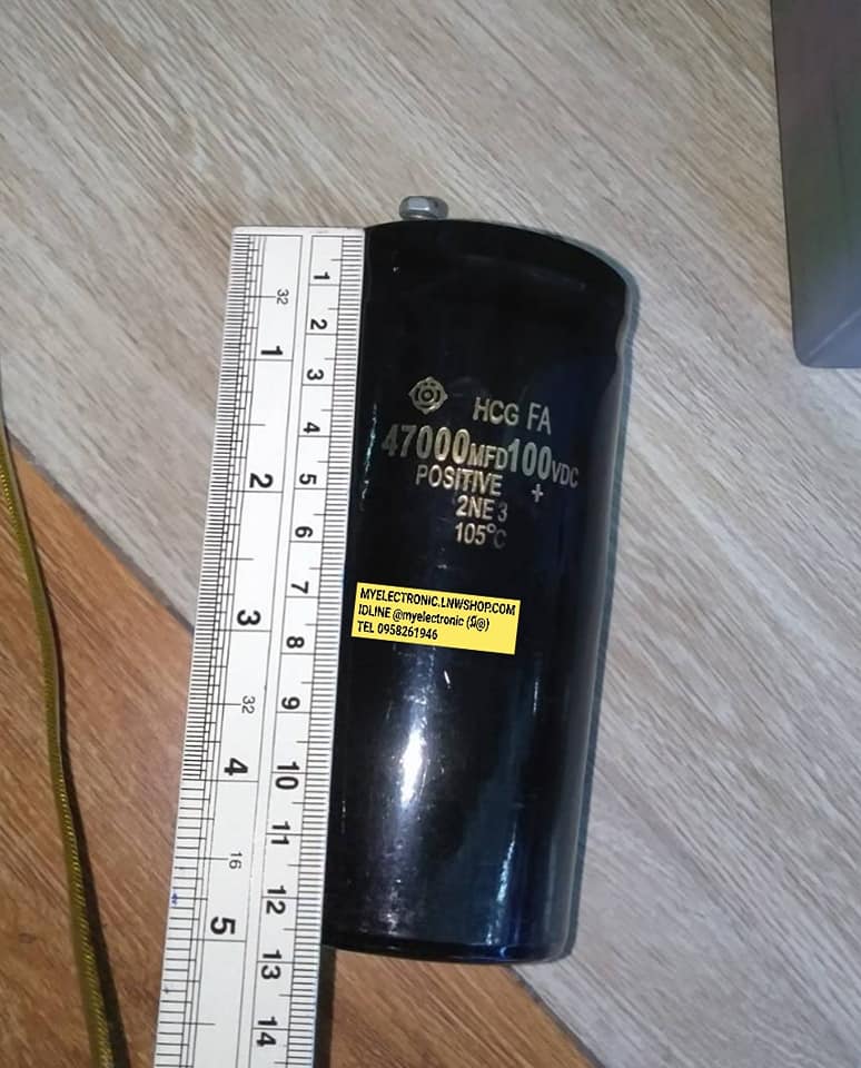 C47000UF100VDC105cเส้นผ่านศูนย์กลางอ้วน65MM.สูง130MM.ยี่ห้อHITACHI JAPAN