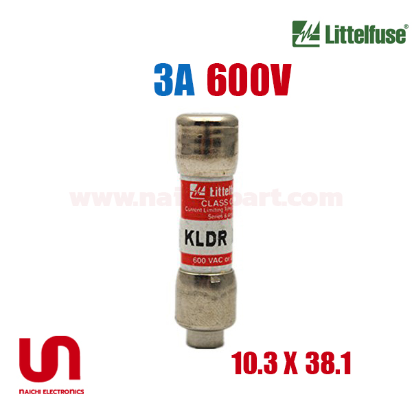 (Pre Order) Littelfuse , KLDR 3A , 3A 600V , 10.3 x 38.1mm, Slo-Blo
