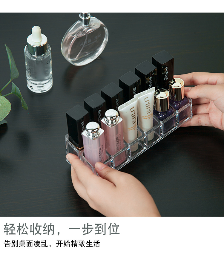 Muisungshop COD 🆗 ชั้นวางเครื่องสําอาง ชั้นวางลิปสติก COSMETIC ORGANIZER กล่องใส่ลิปสติก 12 ช่อง โดย muisungshop