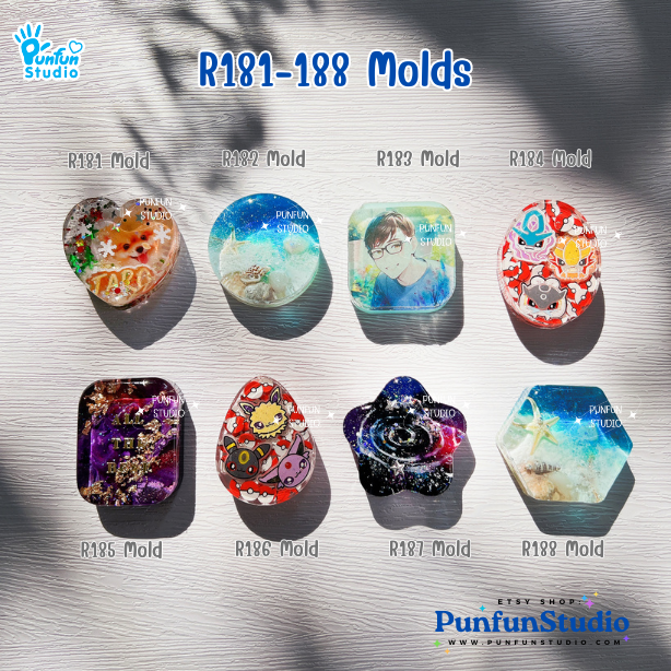 R181-188 Classic Shape Molds / Basic Shape / Epoxy Resin Mold / Silicone Mold
