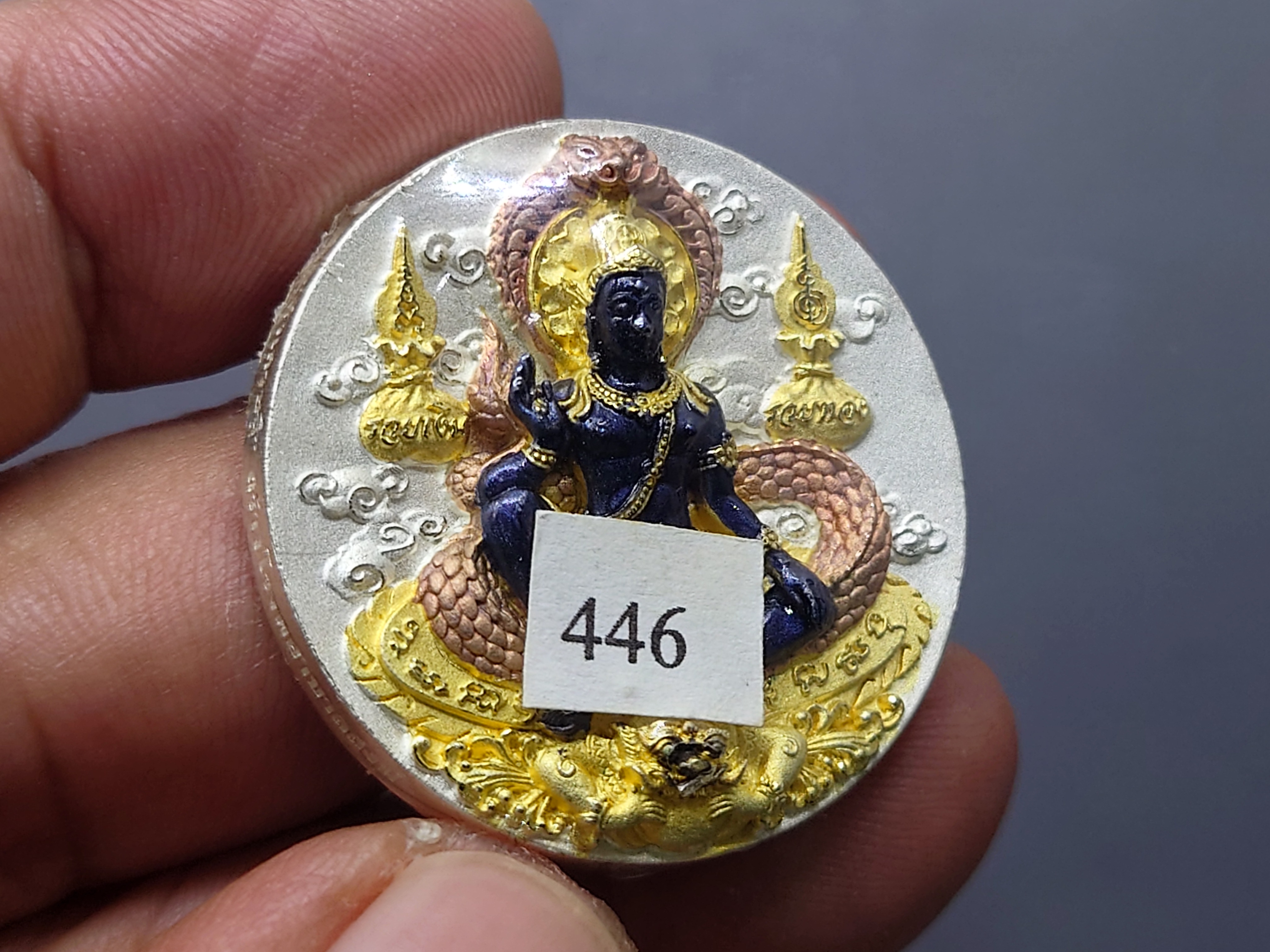 จตุคาม รามเทพ รุ่นทุ่งเศรษฐี เนื้อเงินลงยา พิธีพุทธาภิเษก 5 วาระ วัดมหาธาตุวรมหาวิหาร นครศรีธรรมราช ปี2550 พร้อมกล่องเดิม