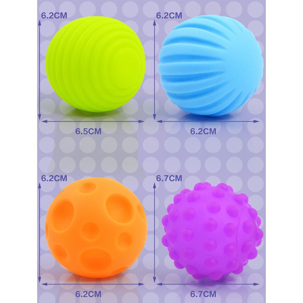 MUISUNGSHOP Softball เซ็ต 4 / 6 ลูก : ลูกบอลยางนิ่ม บีบแล้วมีเสียง ปลอดสาร BPA เสริมพัฒนาการ ของเล่นสำหรับลูกน้อย โดย muisungshop
