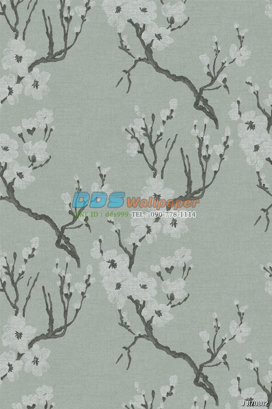 JPOP15-01 ลายดอกไม้ สีเขียว