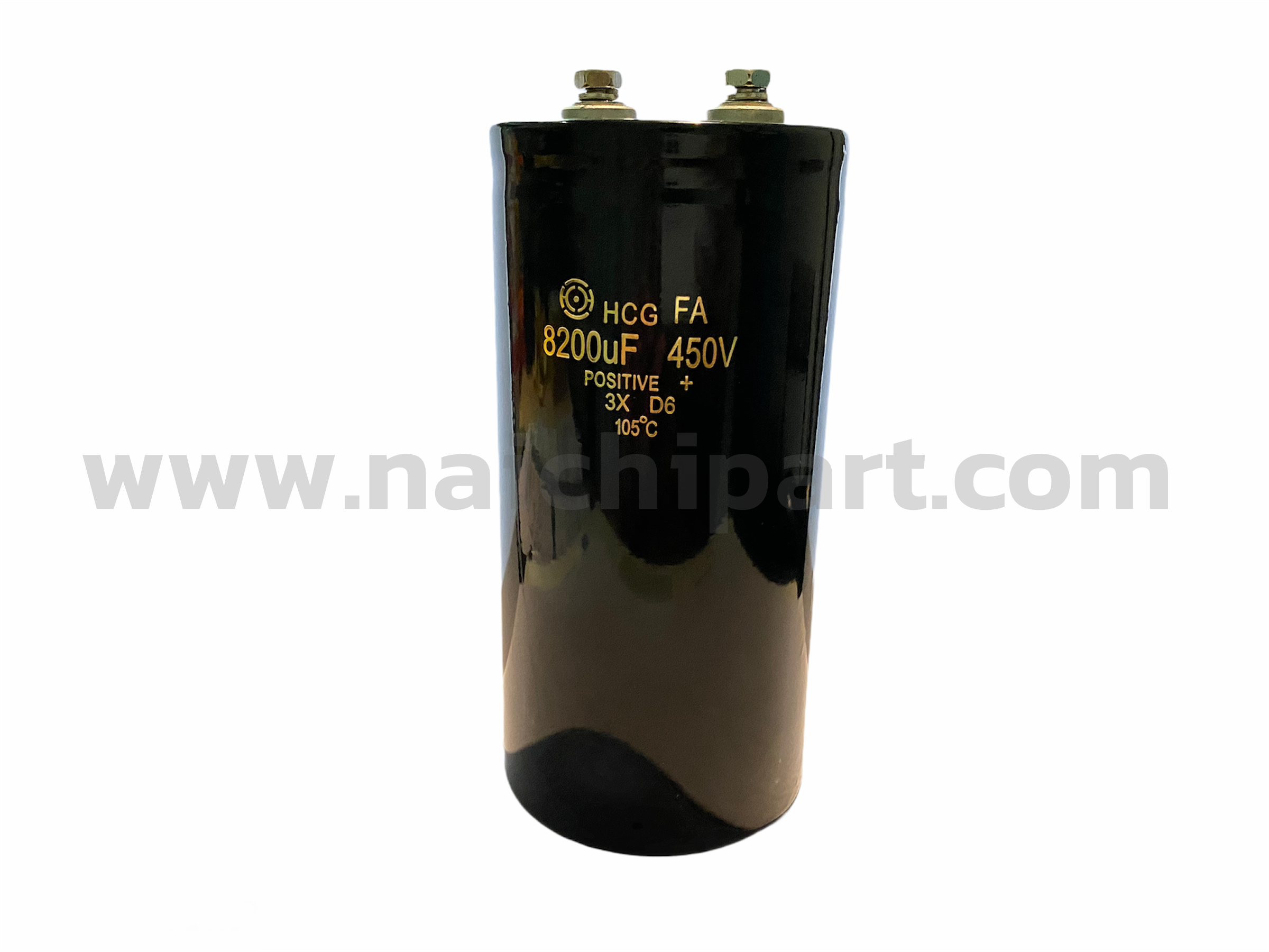 คาปาซิเตอร์ 8200uF 450Vac แบบหัวน็อต ขนาด 75x145mm
