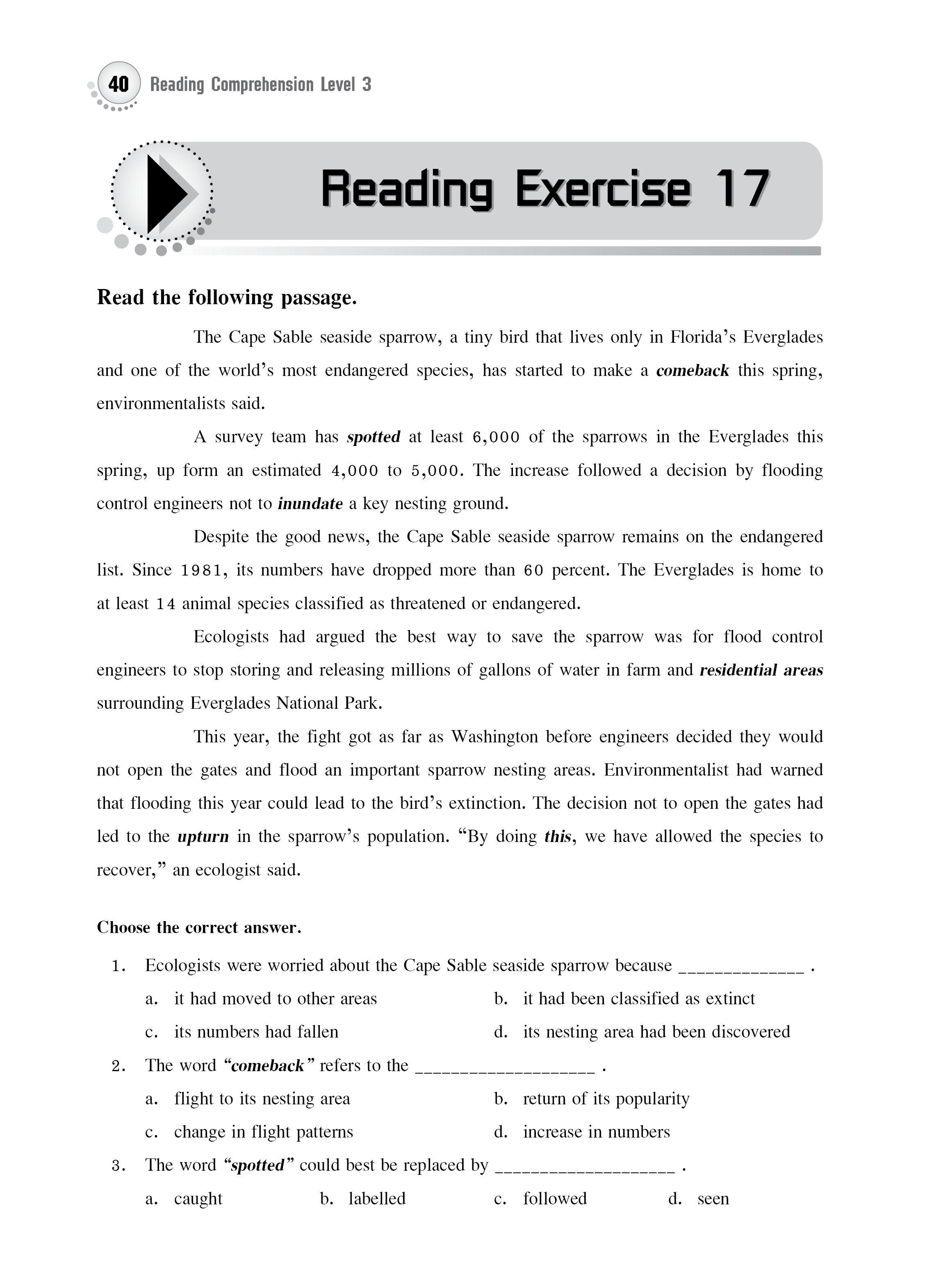 Reading Comprehension Level 3 (new)