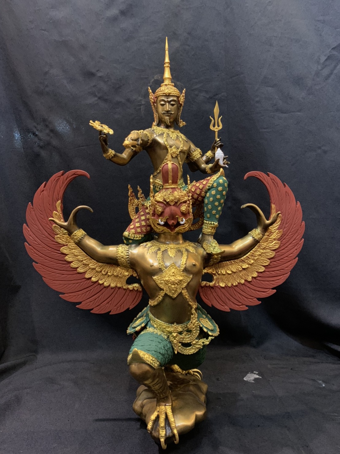 รูปหล่อ พระนารายณ์ทรงครุฑ หน้าตัก 9 นิ้ว ออกแบบโดยอาจารย์เพาะช่าง