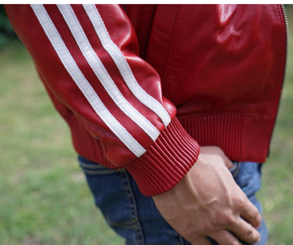 เสื้อหนังแท้ Street boy สีแดง (กรุณาสอบถามไซส์ก่อนสั่งซื้อ)