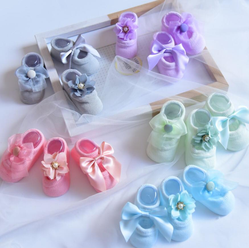 MUISUNGSHOP รองเท้ากันลื่น ผ้ายืดใส่สบาย เหมาะสำหรับแรกเกิดถึง 2 ขวบ