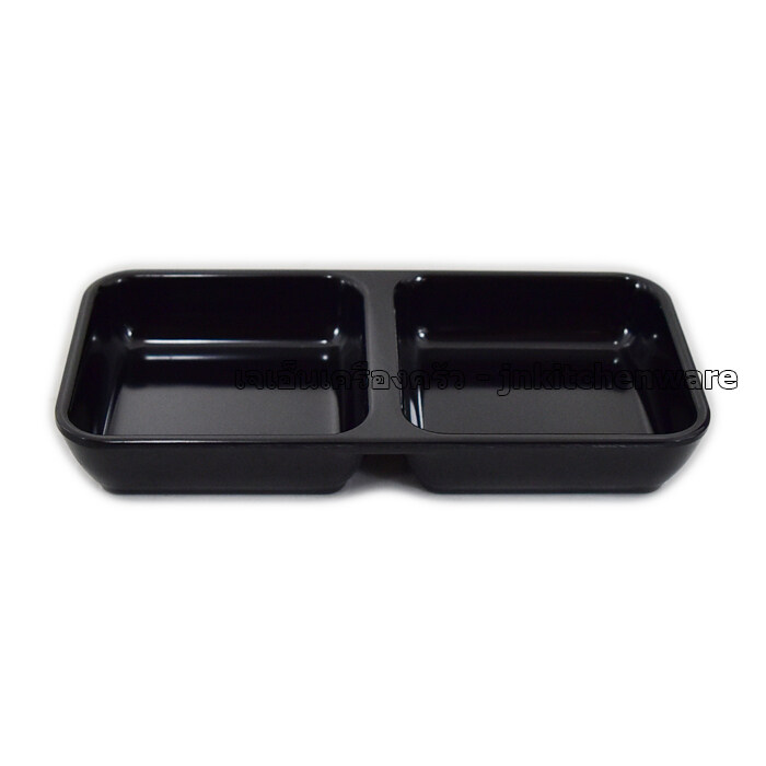 ถ้วยน้ำจิ้มเมลามีนเหลี่ยม 2 ช่องใหญ่ SB (D582-6)