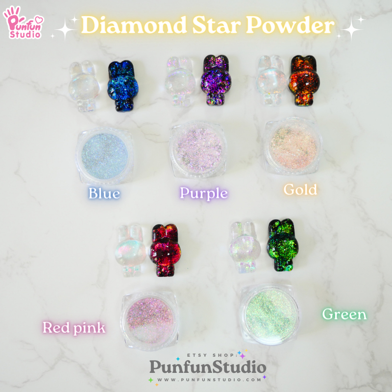 ผงไดมอนวิ้งค์วับ Diamond Star Powder ของตกแต่งงานเรซิ่น