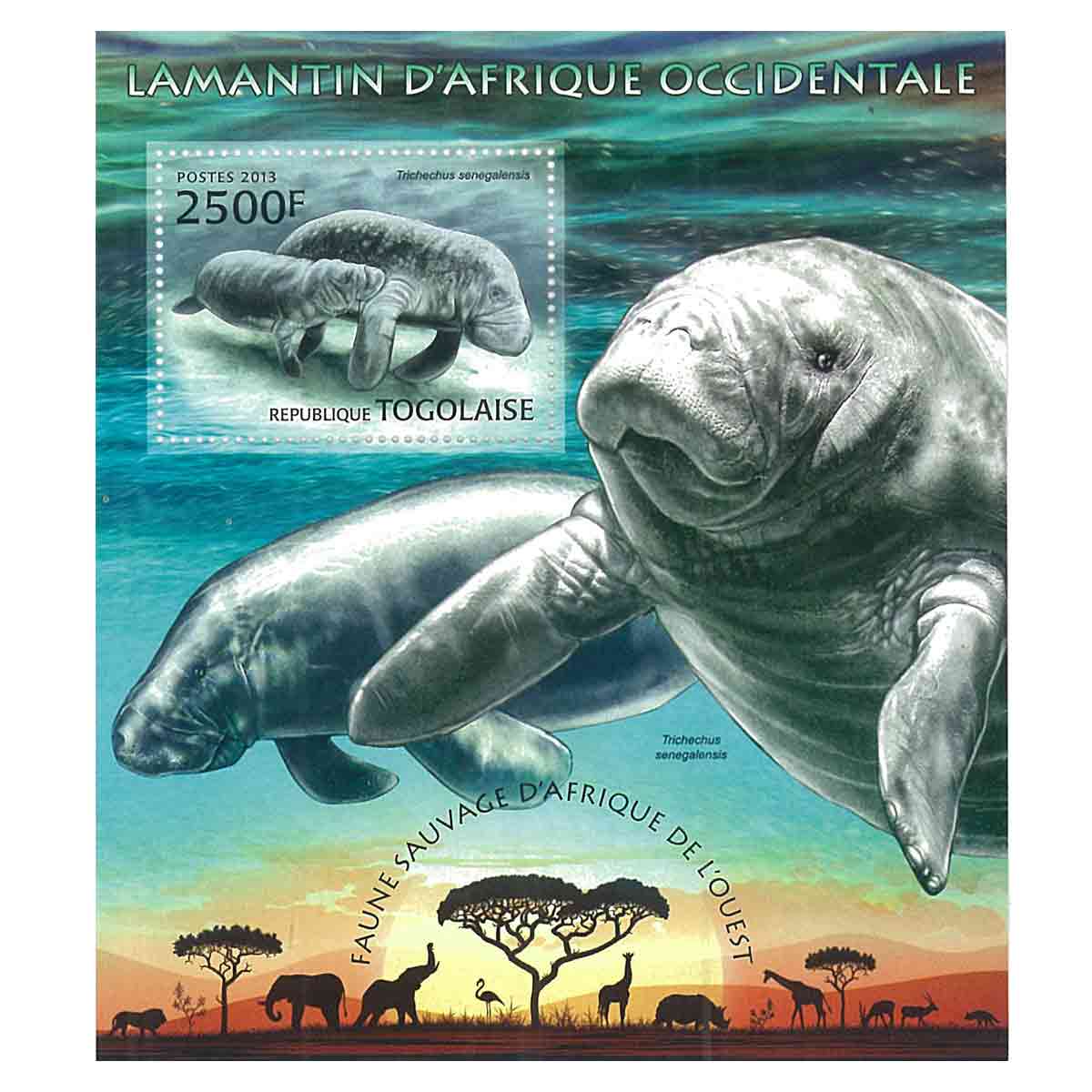 Togo Stamp, 2013 West African Manatee, Animal, Marine Life S/S