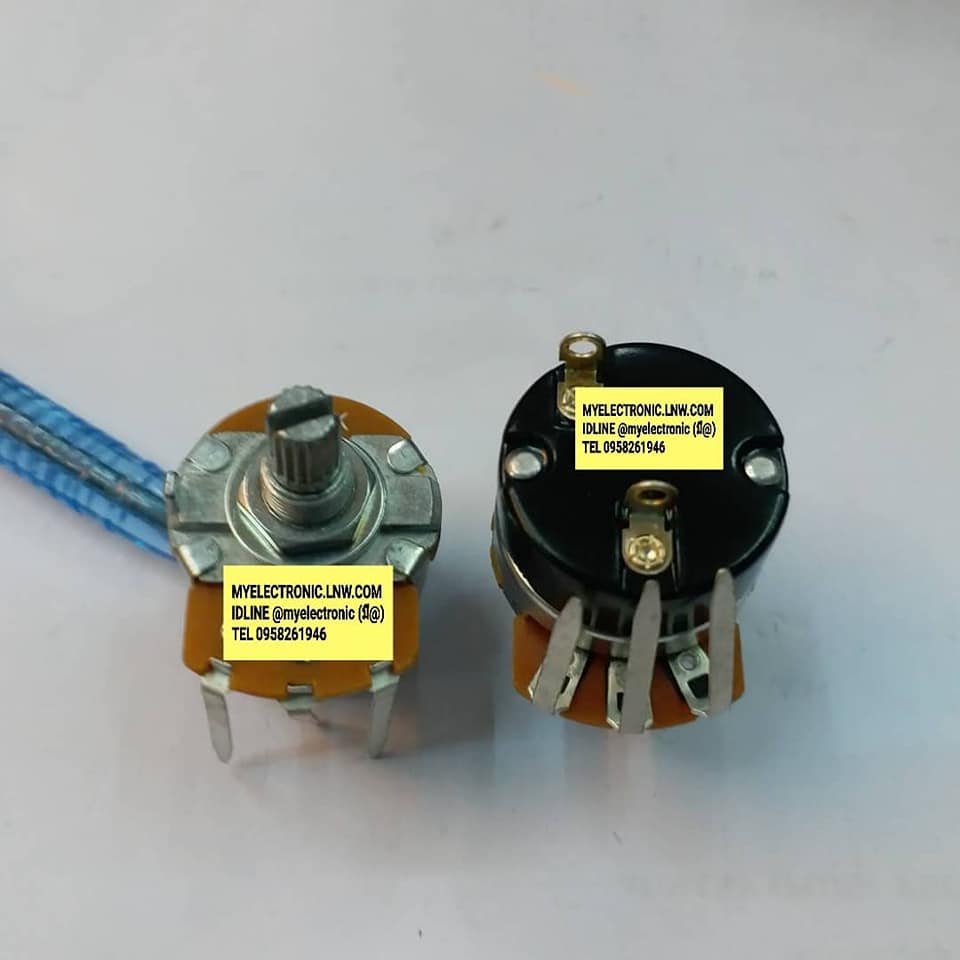 โวลุ่ม350KB,โวลุ่มB350K แกน+เกลียวยาว14mm.,โวลุ่มเครื่องทำน้ำอุ่น,โวลุ่ม3ขางอ,โวลุ่มมีสวิทช์5ขาราคาตัวล่ะยี่ห้อALPHA
