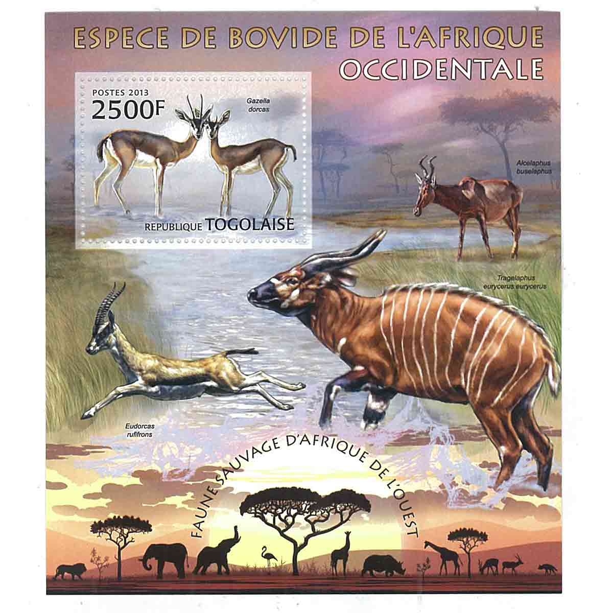 Togo Stamp, 2013 West African Bovid Species, Wildlife, Animals S/S