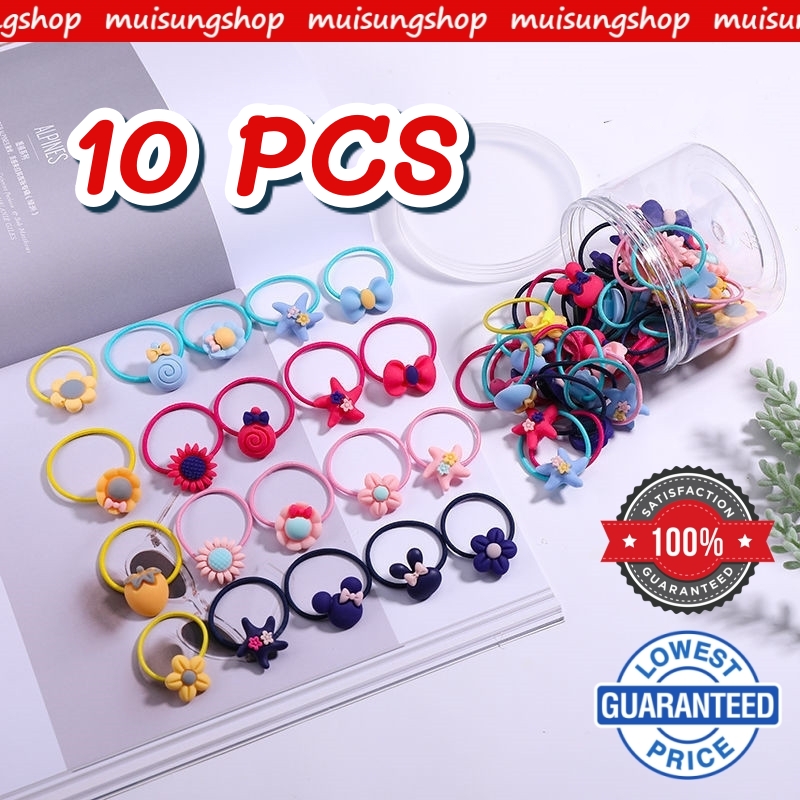MUISUNGSHOP (10 ชิ้น) ยางรัดผม ยางรัดผมเด็ก สไตล์ญี่ปุ่น เด็กผู้หญิง ยางมัดผม น่ารัก สไตล์เกาหลี ยางรัดผม ยางมัดผมเด็ก
