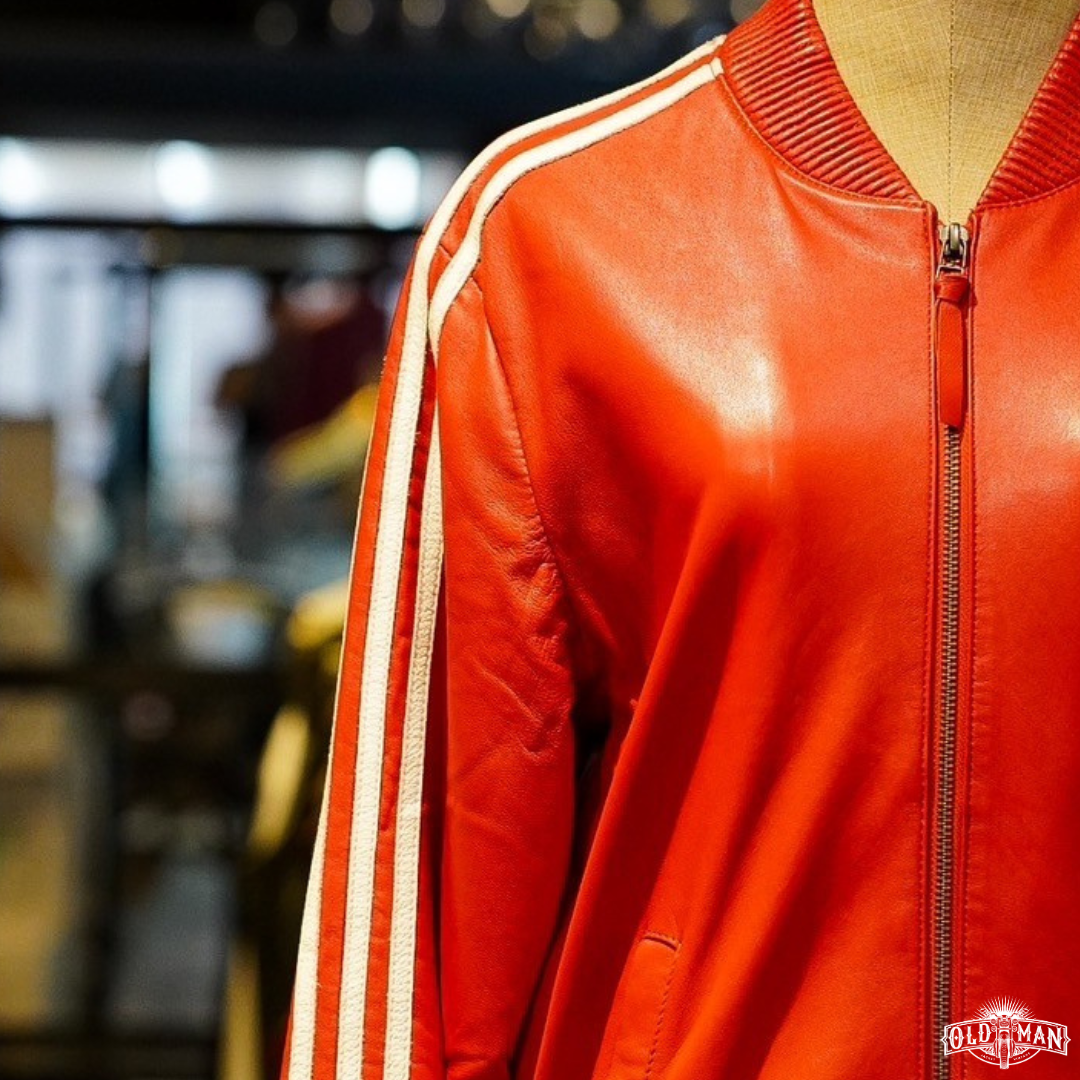 เสื้อหนังแท้ Street boy สีแดง (กรุณาสอบถามไซส์ก่อนสั่งซื้อ)