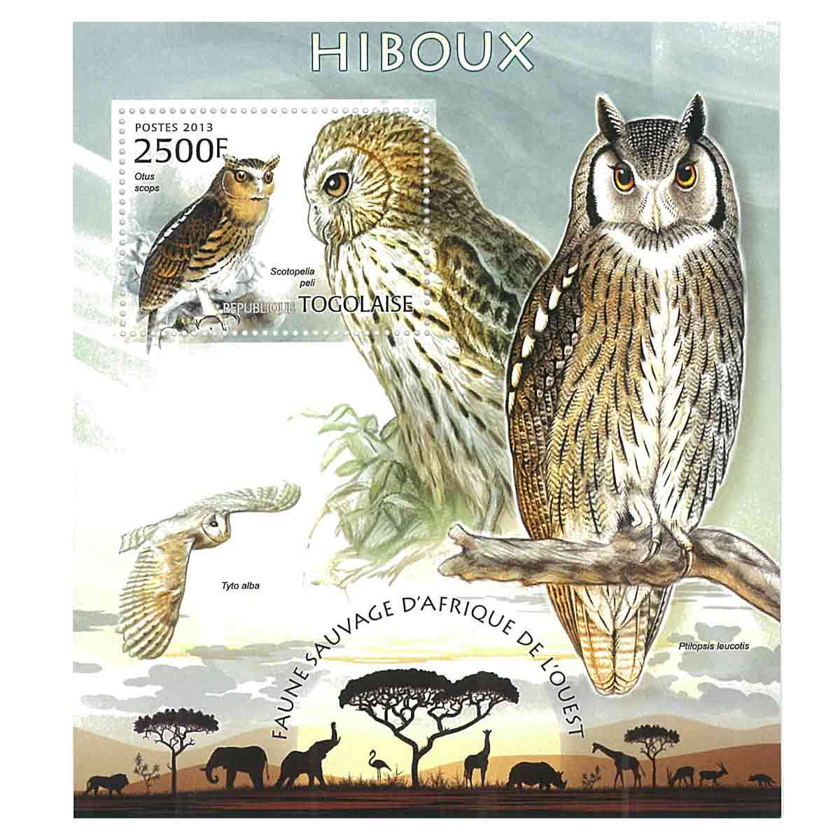 Togo Stamp, 2013 Owl, Wildlife, Birds, Animals S/S
