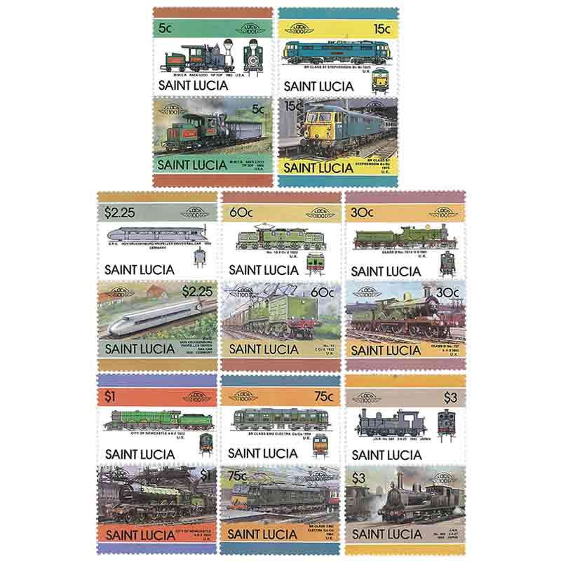 Saint Lucia Stamp, Train, Locomotive, Railway