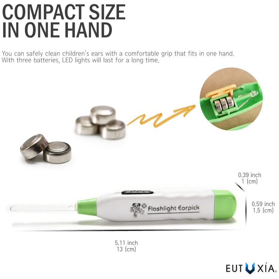 MUISUNGSHOP ที่แคะหูมีไฟ Ear Wax Remove ไม้แคะหูมีไฟLED ที่แคะหูมีไฟ ไม้ปั่นหู หัวแคะมี 3 แบบเปลี่ยนได้