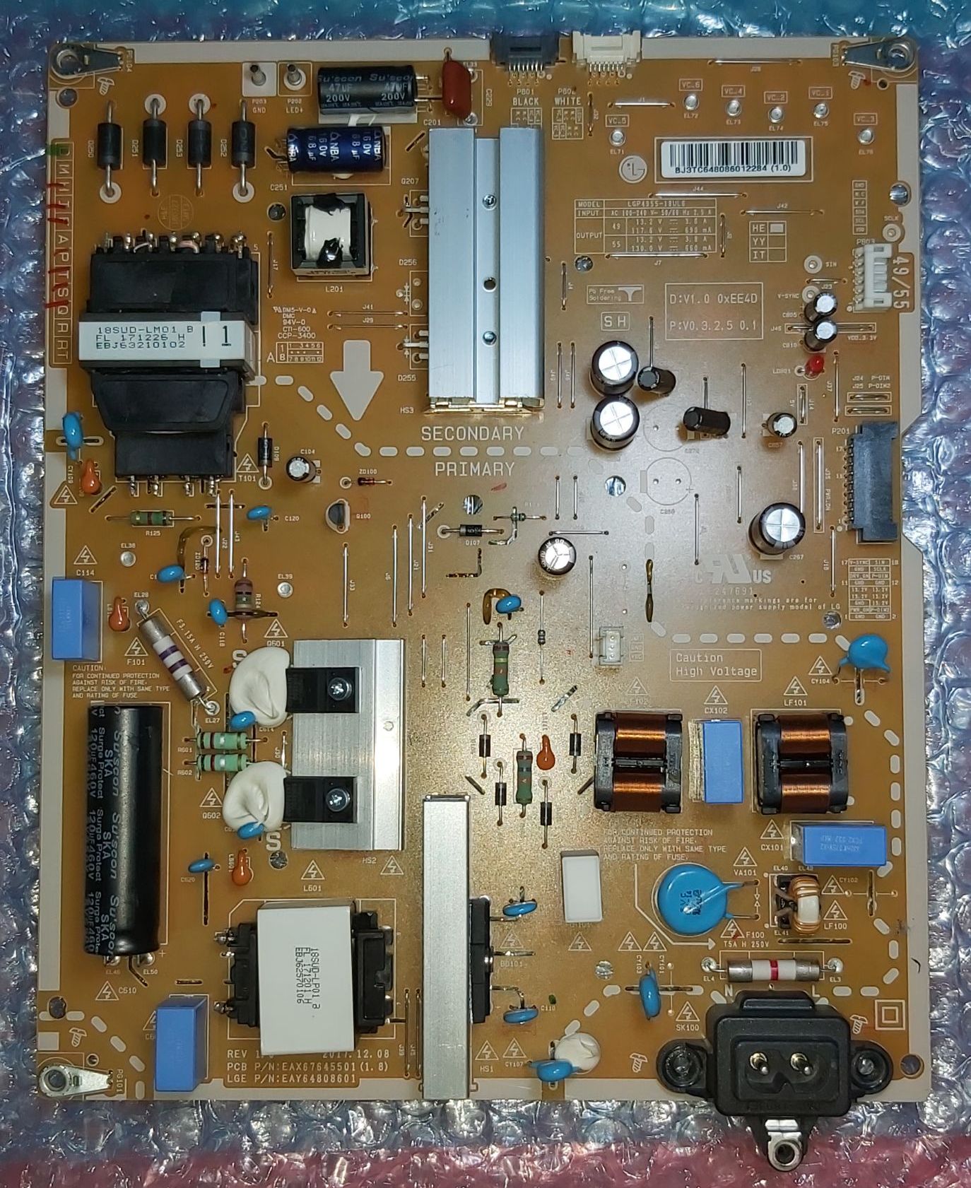 บอร์ด Power supply TV LG EAX67645501(1.8)