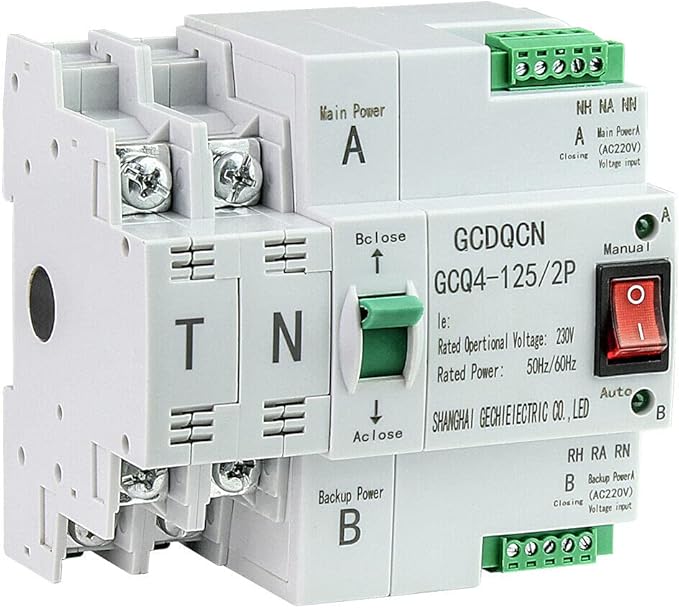 ATS Automatic Transfer Switch สวิตซ์สลับไฟ / แหล่งจ่าย 100A 220VAC ยี่ห้อ GCDQCN รุ่น GCQ4-125/2P