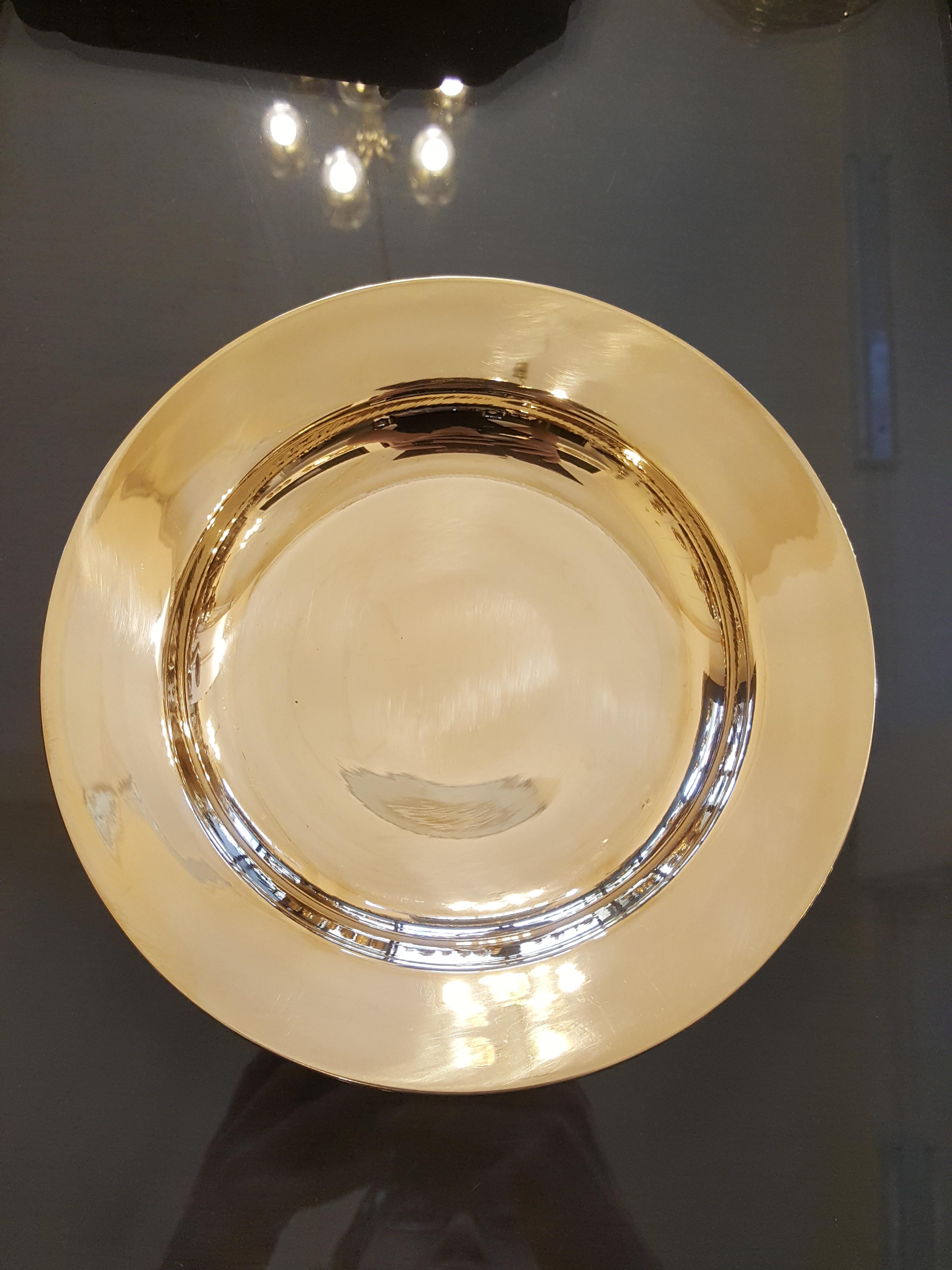 จานทองเหลือง เรียบเงา ขนาด 6 7 8 9 10 นิ้ว