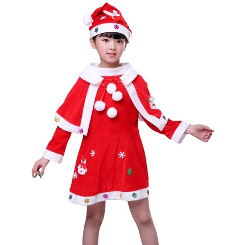 7C157 ชุดเด็ก ชุดซานตาครอส ชุดแซนตี้ ชุดคริสต์มาส ประดับเกล็ดหิมะ Santy Santa claus Christmas Costumes