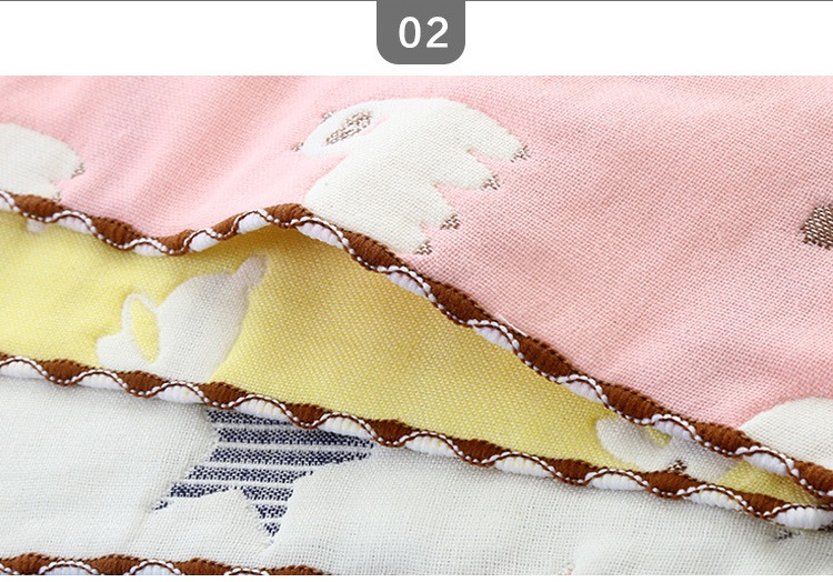 muisungshop ผ้าขนหนูสำหรับเด็กลายน่ารัก ผ้าสาลู ทำจากฝ้าย 100% ทอ 6 ชั้น ขนาด 25*50 ซม