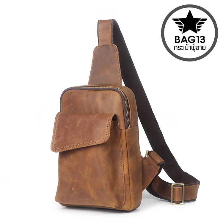 กระเป๋าคาดอกผู้ชาย หนังแท้ CODE:B052