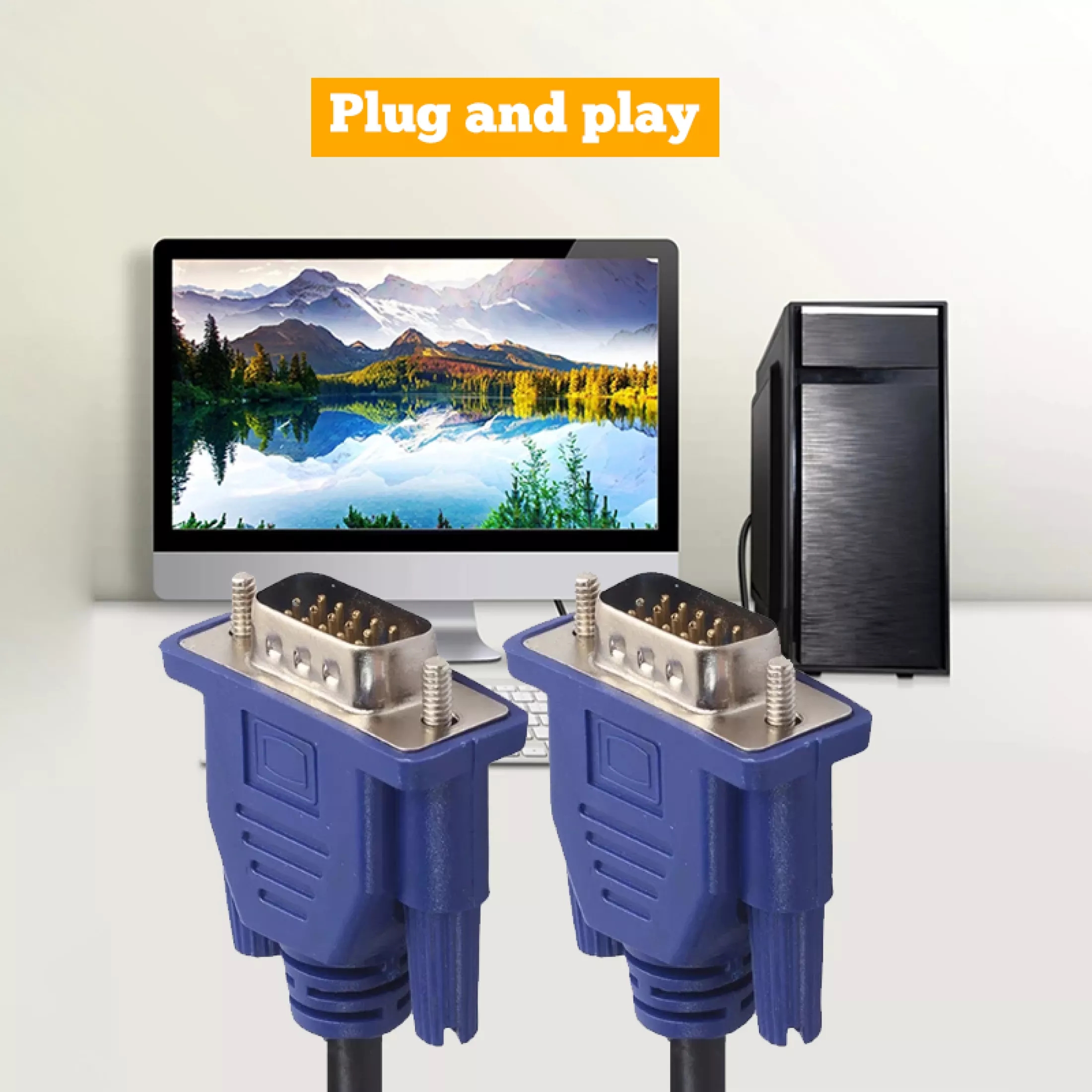 MUISUNGSHOP สาย VGA 1.5 ม. ถูกที่สุด สายต่อจอ VGA Monitor สายต่อจอคอมพิวเตอร์ VGA MaleTo Male 3 + 5 Pin
