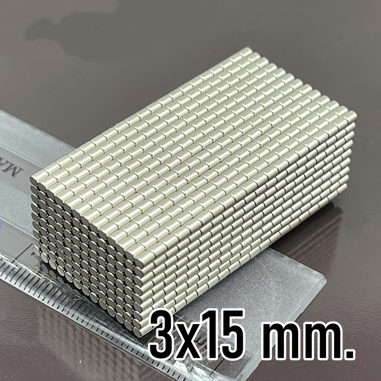 MUISUINGSHOP (10 ชิ้น) แม่เหล็ก Neodymium ทรงกระบอกขนาด 3 mm มีหลายความหนาแรงดูดสูง แม่เหล็กทดลองวิทยาศาสตร์