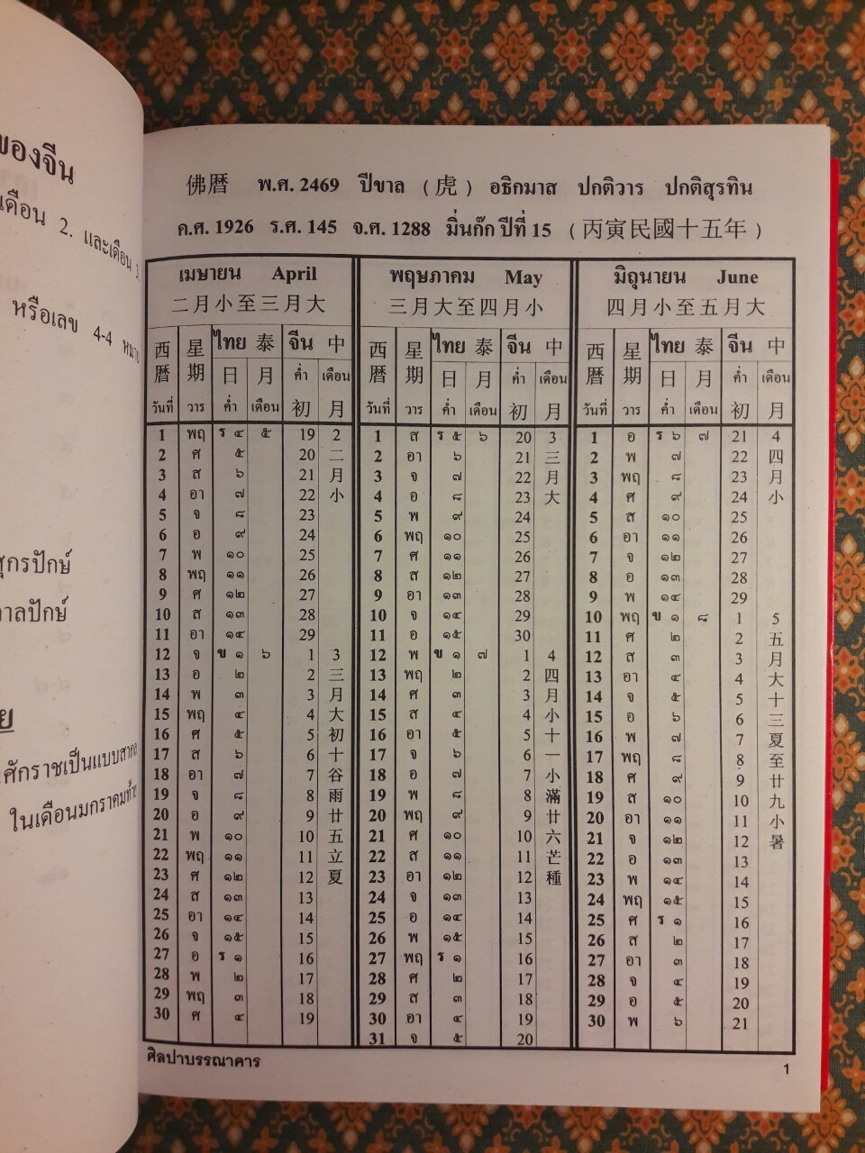ปฏิทิน 100 ปี เทียบ 3 ภาษา แบบใหม่ฉบับสมบูรณ์ พ.ศ.2469 - 2569
