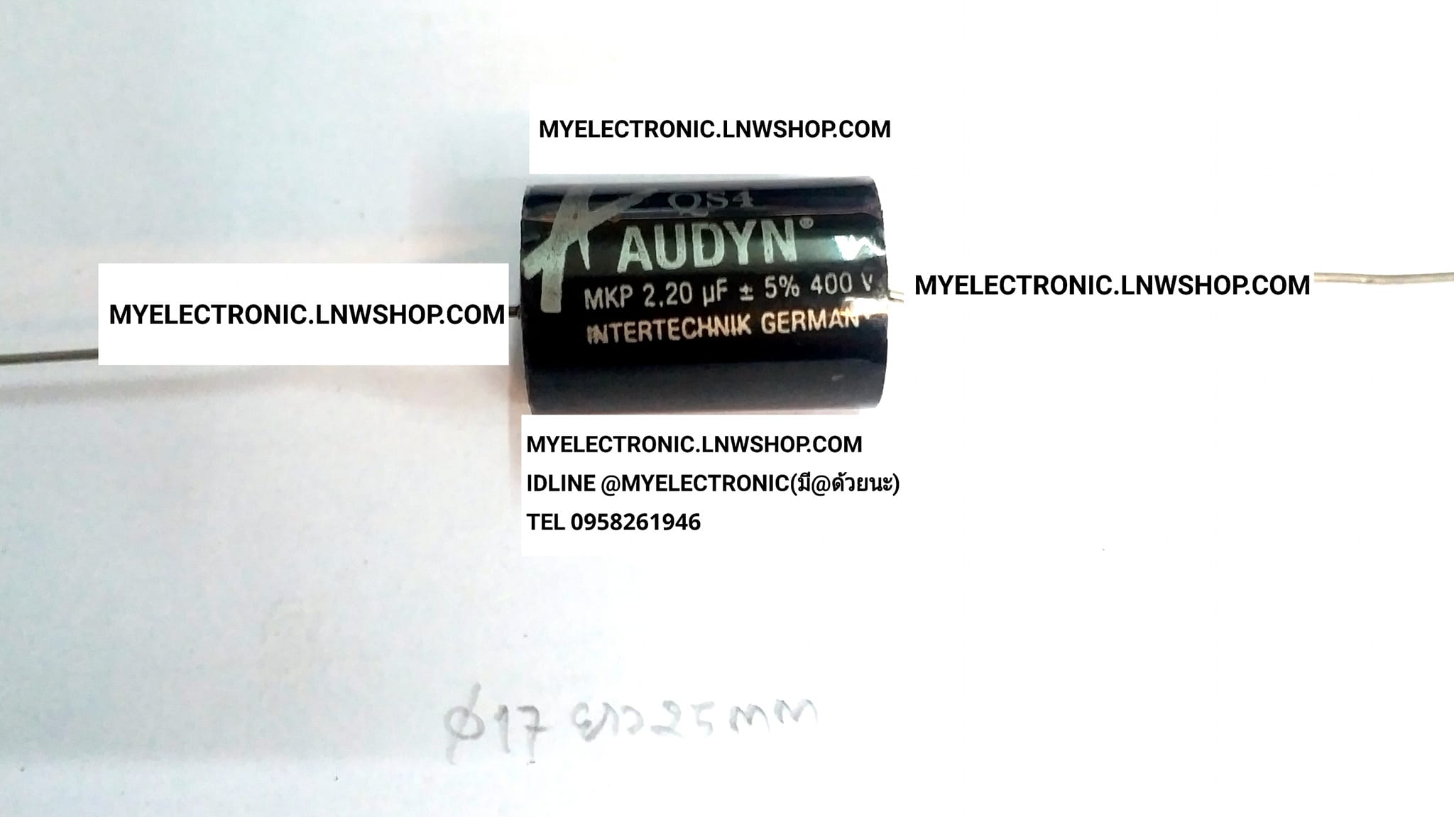 ขาย 2.2UF400V , 2.20UF400V MKP รุ่นQS4 ยี่ห้อ AUDYN คาปาซิเตอร์ ทรงนอน ตัวนอน ไม่มีขั้ว CAPACITOR หางหนู ชนิด โพลีเอสเตอร์ ราคา ตัวละ . . . . หน่วย บาท