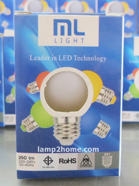 หลอดปิงปอง LED (3w) แสงเหลืองนวล