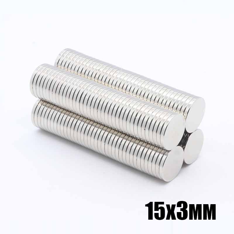 MUISUNGSHOP แม่เหล็ก Neodymium ทรงกระบอกขนาด15 mm มีหลายความหนาแรงดูดสูง แม่เหล็กทดลองวิทยาศาสตร์ อุปกรณ์สำหรับงาน DIY
