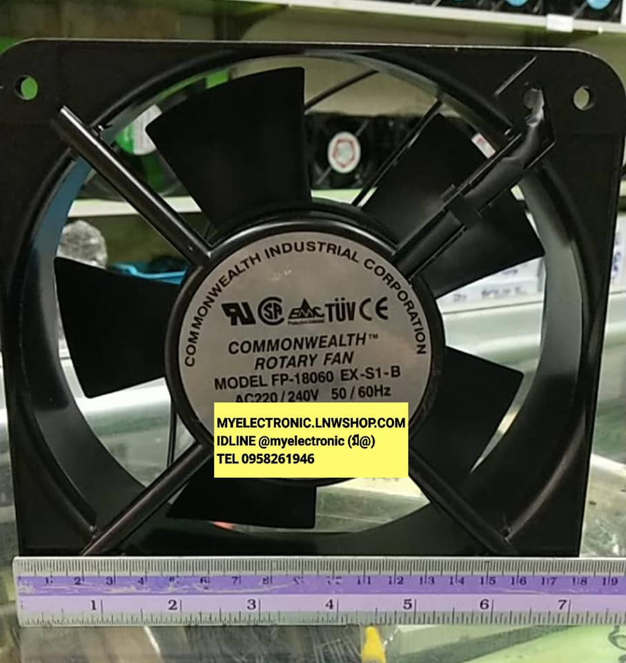 ขาย พัดลม220V0.35A 60W รุ่นFP-18060EX-S1-Bยี่ห้อCOMMONWEALTH ROTARY FAN พัดลม7×7นิ้วเหลี่ยม พัดลม7×7นิ้วทรงเหลี่ยม ขนาด180×180×60มม. (180x180x60MM. . ราคา ตัวละ . . . . หน่วย บาท