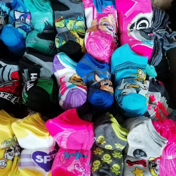 MUISUNGSHOP สินค้าโล๊ะสต๊อก ค้างโกดัง หลุด QC ถุงเท้าเด็กทรง boat sock คละลายถูกที่สุด เลือกลายไม่ได้ ขายส่ง