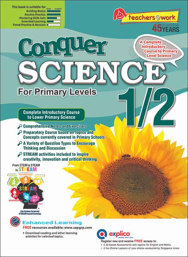 แบบฝึกหัดวิทยาศาสตร์ภาษาอังกฤษระดับป.1-2 Conquer SCIENCE For Primary Levels 1/2