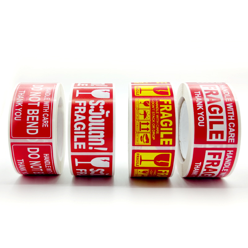 MUISUNGSHOP ★250/ม้วน★ สติ๊กเกอร์ระวังแตก Fragile Sticker