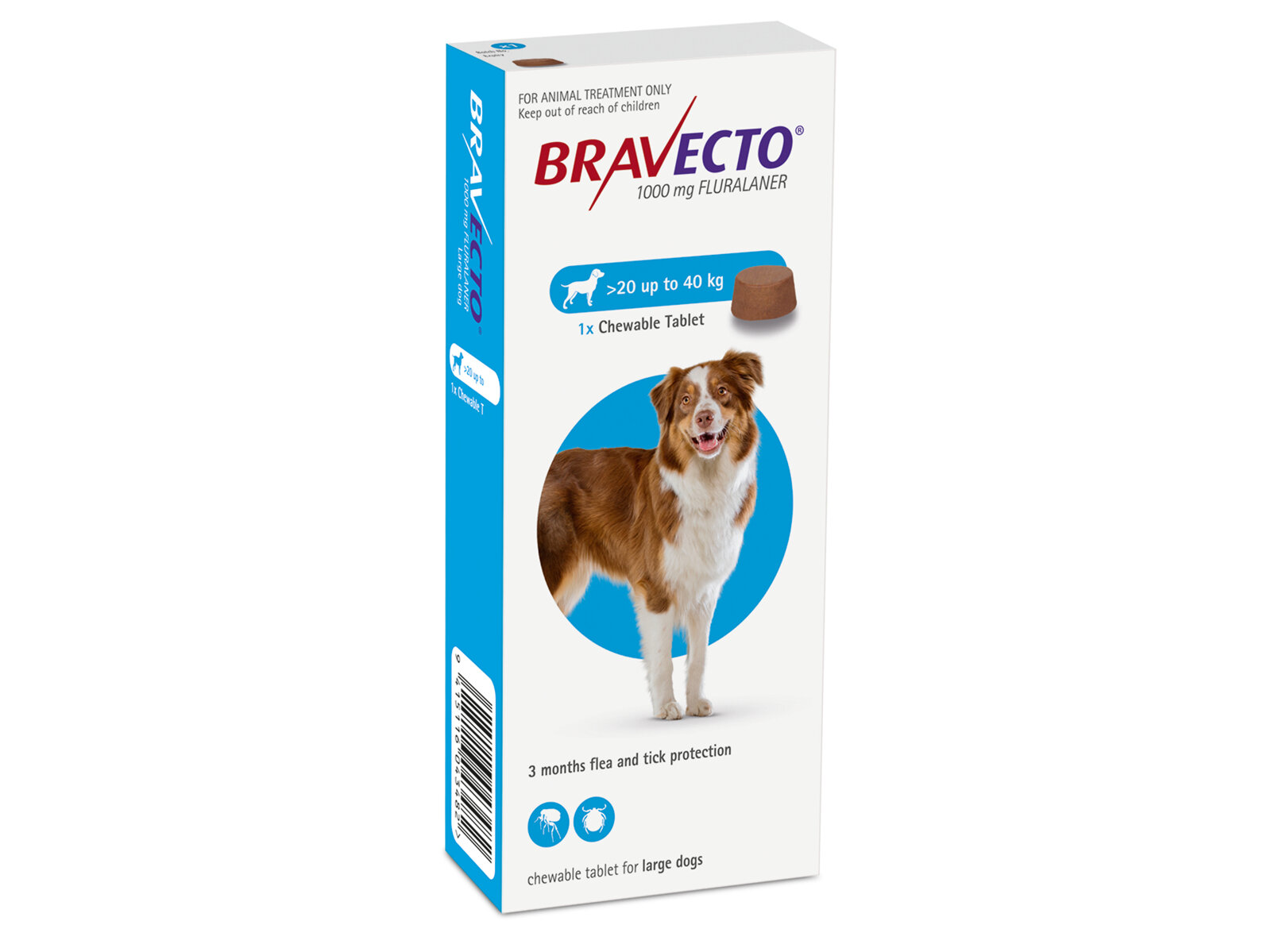Bravecto ยากินกำจัดเห็บหมัด สำหรับสุนัขน้ำหนัก 20-40 kg.