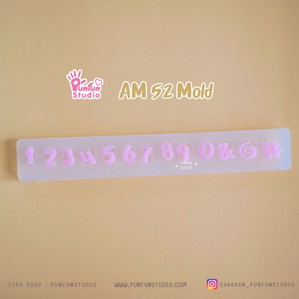 แม่พิมพ์ตัวอักษร AM 50-52 Mold / Height 1.1-1.5 cm หนา 2 mm / แม่พิมพ์ซิลิโคน