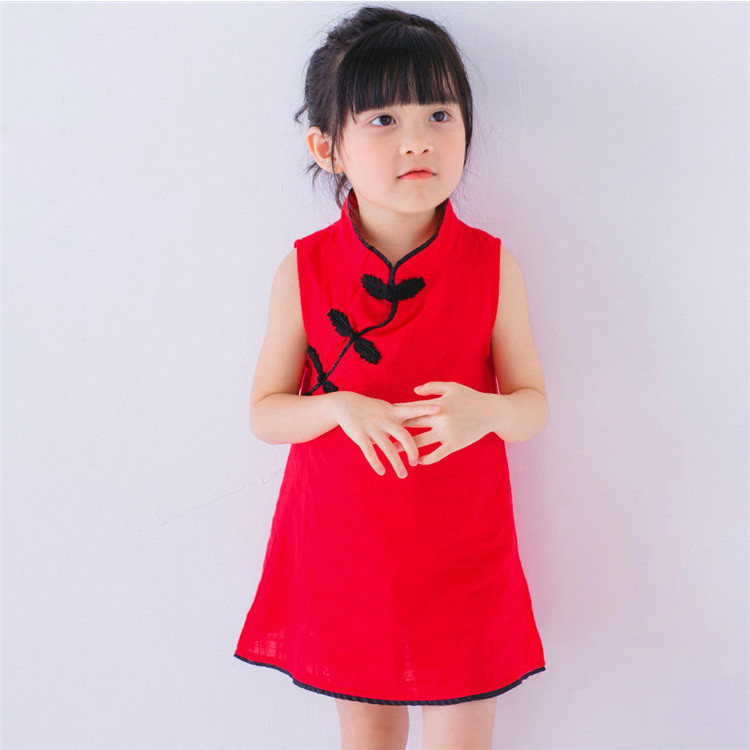 MUISUNGSHOP 🍒 เดรสเด็กผู้หญิงคอจีน มินิเดรส มี 3 สี ให้เลือก
