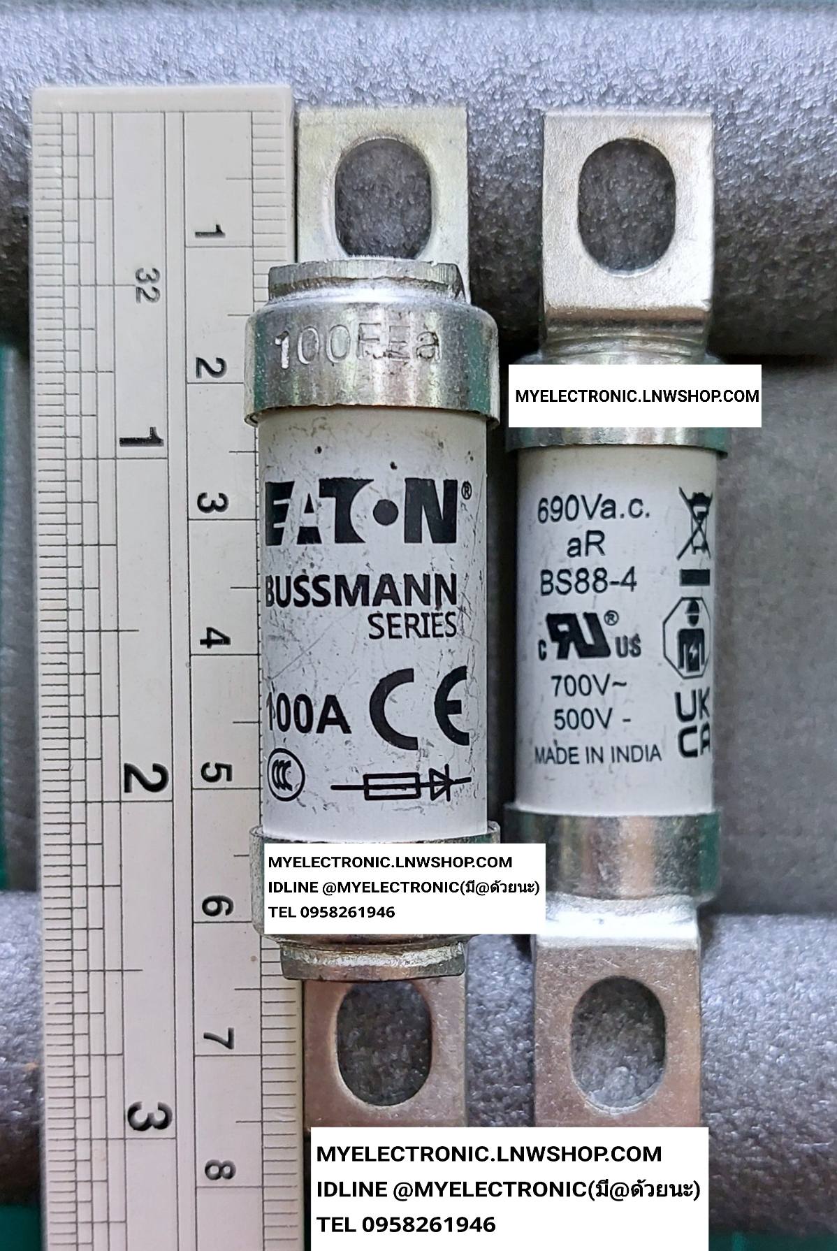 ขาย ฟิวส์100A690V 100FE 100FE2 ยี่ห้อ BUSSMANN ของแท้ FUSE ฟิวส์ 100A690V ราคา ตัวละ . . . . . หน่วย บาท