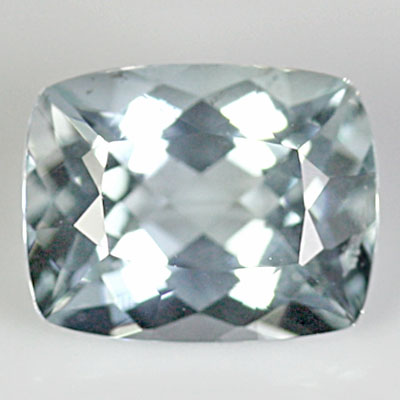 อความารีน (Aquamarine) 1.83 กะรัต สีฟ้าอ่อนน้ำทะเล รูปคูชั่น เจียระไนดี
