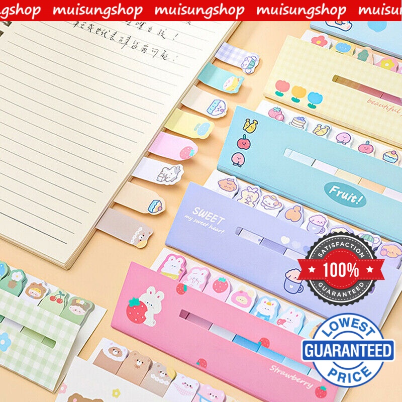 MUISUNGSHOP สติ๊กเกอร์ กระดาษโน๊ต index ลายการ์ตูน Sticky Notes สําหรับติดตกแต่ง เครื่องเขียน กระดาษโน้ตแบบมีกาว