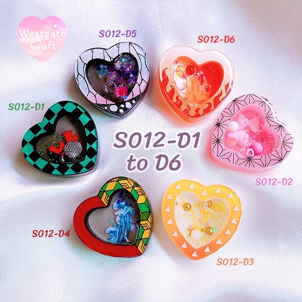 แม่พิมพ์หัวใจ S012-D1 to D6 Set / 6 Heart shaker molds + Free CSM S012 : 2 พิมพ์